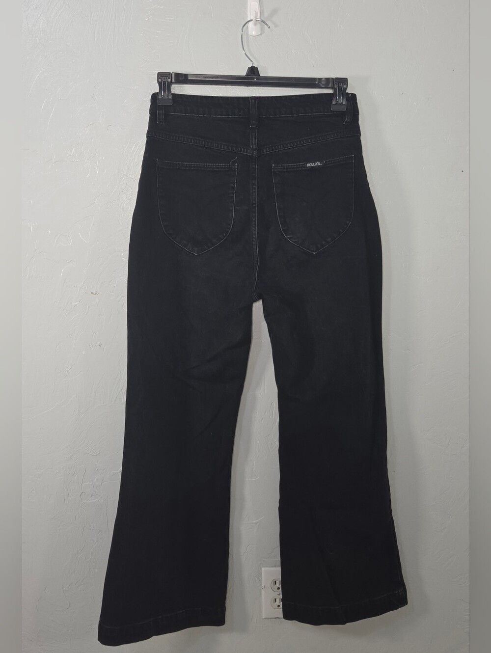 Rolla’s Sailor Wide Leg Jeans 30 Black High Rise 70s Indie Grunge Streetwear - Picture 4 of 10